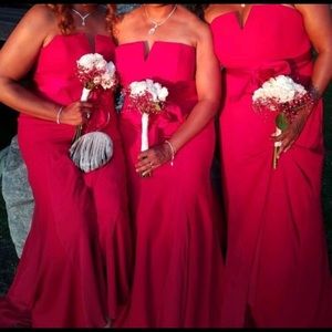 Red Winter Formal Prom Bridesmaid Dress Size 14